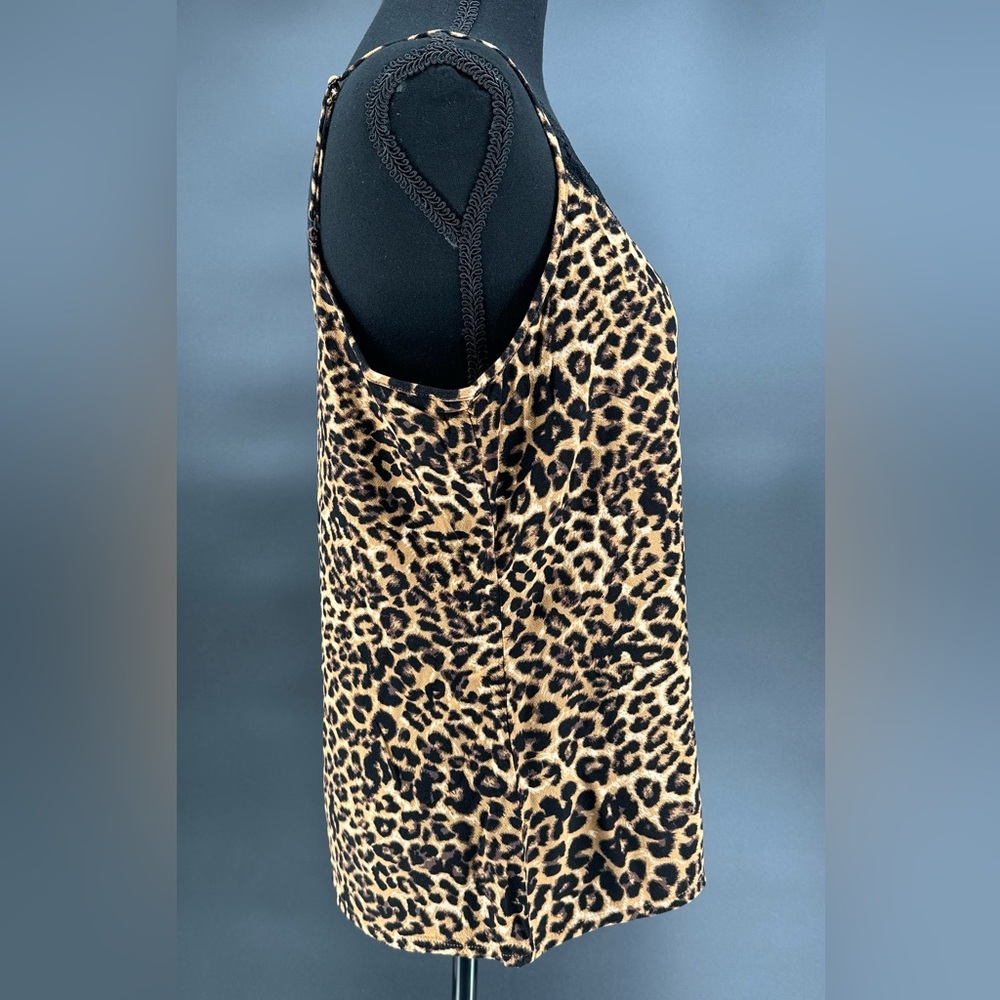 #66- Idyllwind Leopard Print Cami with Lace Size L - Picture 3 of 7